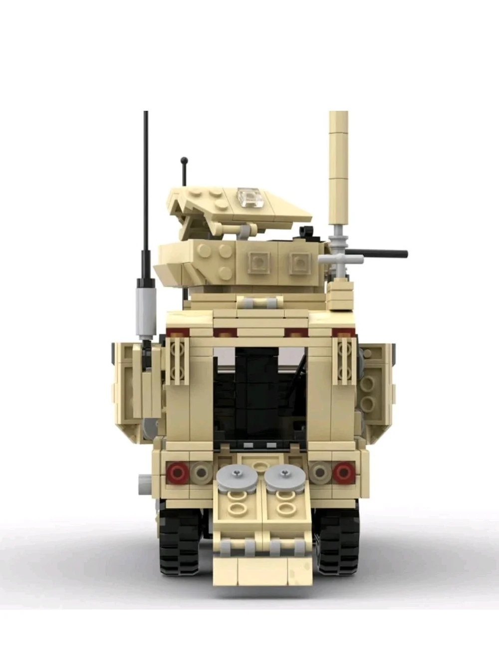 Desert Tan Building Block Military Vehicle Toy - Creative Construction Set